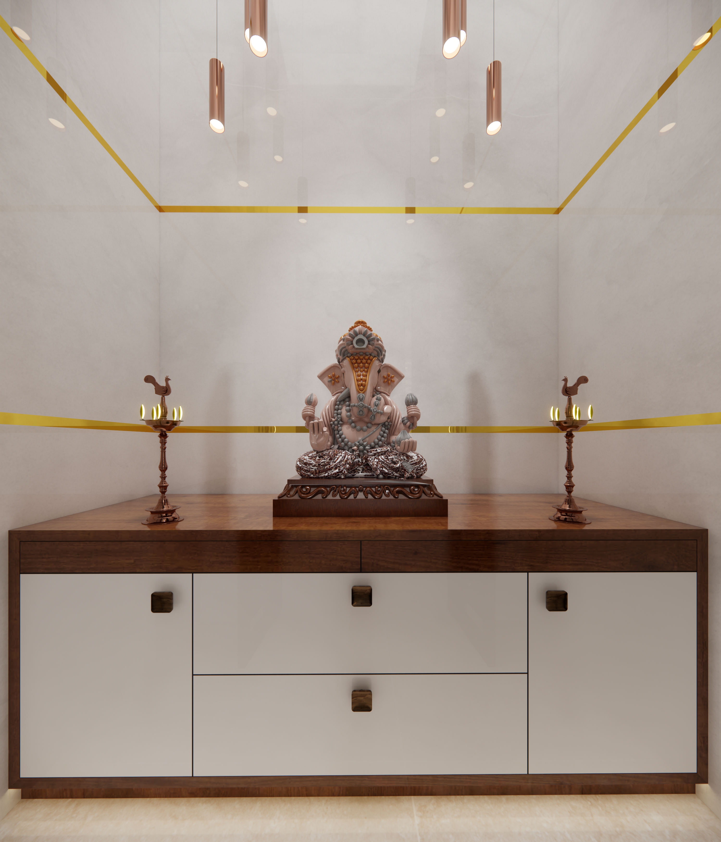 Modern Pooja Room Interior Design Bangalore